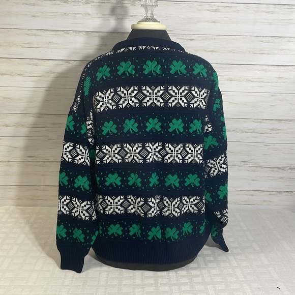 Blarney Woollen Mills MADE IN IRELAND Shamrock Snowflake Sweater Women's Large - Picture 4 of 9